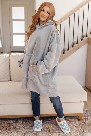 Oversized Velour Blanket Hoodie in Gray-OS-[option4]-[option5]-[option6]-[option7]-[option8]-Womens-Clothing-Shop
