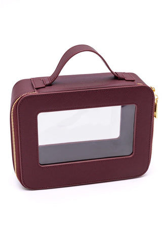 PU Leather Travel Cosmetic Case in Wine-OS-[option4]-[option5]-[option6]-[option7]-[option8]-Womens-Clothing-Shop