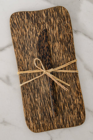 Palm Wood Cheese Board And Knife Set-OS-[option4]-[option5]-[option6]-[option7]-[option8]-Womens-Clothing-Shop