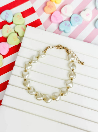 PREORDER: Pearl Heart Beaded Bracelet-One Size-[option4]-[option5]-[option6]-[option7]-[option8]-Womens-Clothing-Shop