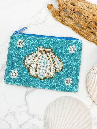 PREORDER: Pearl Shell Beaded Zip Pouches in Three Colors-[option4]-[option5]-[option6]-[option7]-[option8]-Womens-Clothing-Shop