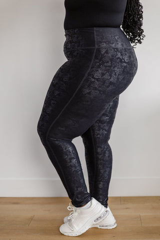 Perfect Fit Black Foil Leggings-[option4]-[option5]-[option6]-[option7]-[option8]-Womens-Clothing-Shop