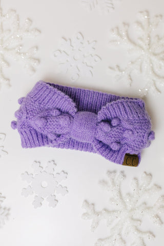 Pom Knit Head Wrap In Periwinkle-[option4]-[option5]-[option6]-[option7]-[option8]-Womens-Clothing-Shop