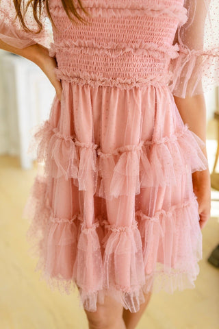 Pretty In Pink Tiered Dress-[option4]-[option5]-[option6]-[option7]-[option8]-Womens-Clothing-Shop