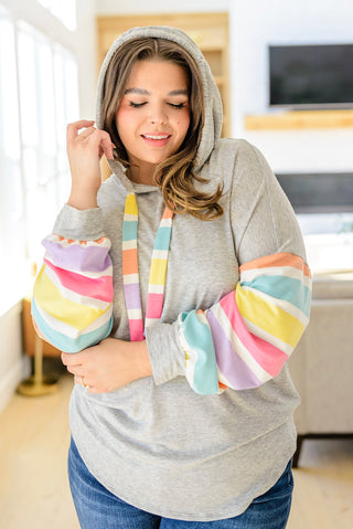 Rainbow Connection Striped Hoodie-[option4]-[option5]-[option6]-[option7]-[option8]-Womens-Clothing-Shop