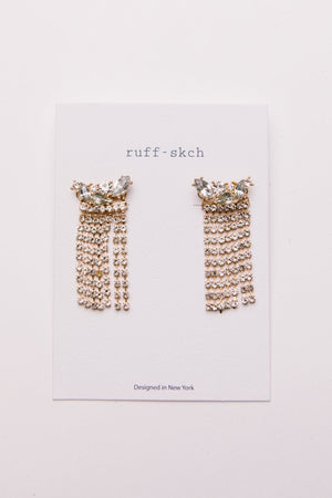 Rhinestone Fringe Earrings-[option4]-[option5]-[option6]-[option7]-[option8]-Womens-Clothing-Shop