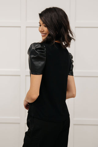 Rock On Puff Sleeve Top in Black-[option4]-[option5]-[option6]-[option7]-[option8]-Womens-Clothing-Shop