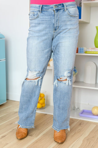 Rose High Rise 90's Straight Jeans in Light Wash-[option4]-[option5]-[option6]-[option7]-[option8]-Womens-Clothing-Shop