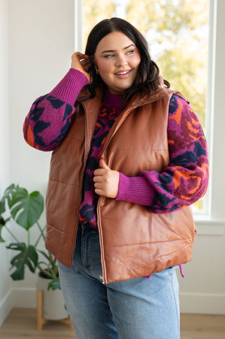 Persistence Pays Off Faux Leather Puffer Vest-[option4]-[option5]-[option6]-[option7]-[option8]-Womens-Clothing-Shop