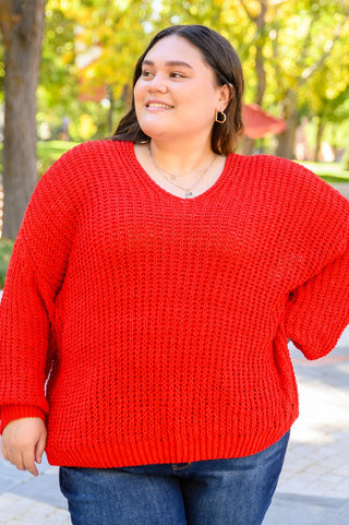 Seasonal Shift Long Sleeve Knit Sweater In Red-[option4]-[option5]-[option6]-[option7]-[option8]-Womens-Clothing-Shop