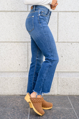 Sharpay Bootcut Stepped Hem Jeans-[option4]-[option5]-[option6]-[option7]-[option8]-Womens-Clothing-Shop