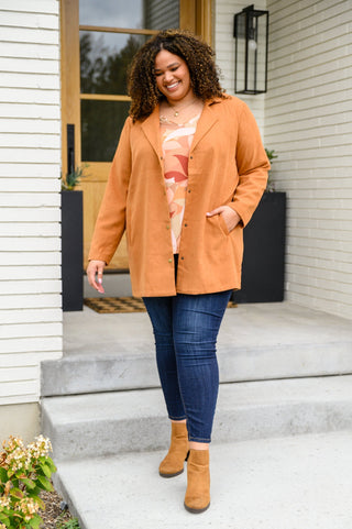 She's On Point Collared Coat In Rust-[option4]-[option5]-[option6]-[option7]-[option8]-Womens-Clothing-Shop
