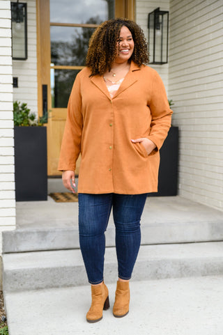 She's On Point Collared Coat In Rust-[option4]-[option5]-[option6]-[option7]-[option8]-Womens-Clothing-Shop