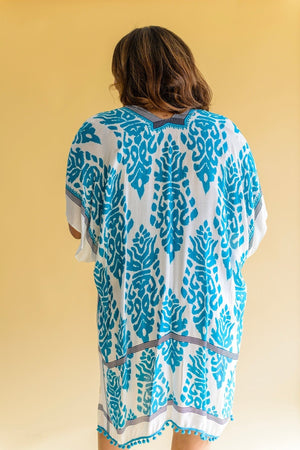 Side Trip Draped Kimono in Teal-OS-[option4]-[option5]-[option6]-[option7]-[option8]-Womens-Clothing-Shop