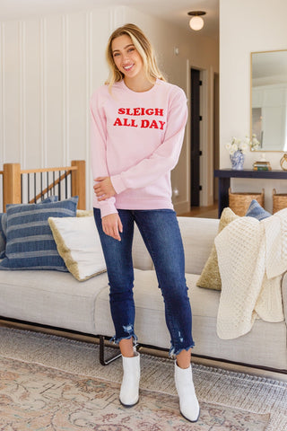 Sleigh All Day Sweatshirt In Pink-[option4]-[option5]-[option6]-[option7]-[option8]-Womens-Clothing-Shop