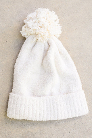 Slouchy Boucle Pom Beanie In Ivory-OS-[option4]-[option5]-[option6]-[option7]-[option8]-Womens-Clothing-Shop