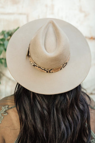 Panama Snakeskin Detail Hat-[option4]-[option5]-[option6]-[option7]-[option8]-Womens-Clothing-Shop