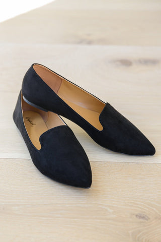 So Classic Suede Flats In Black-[option4]-[option5]-[option6]-[option7]-[option8]-Womens-Clothing-Shop