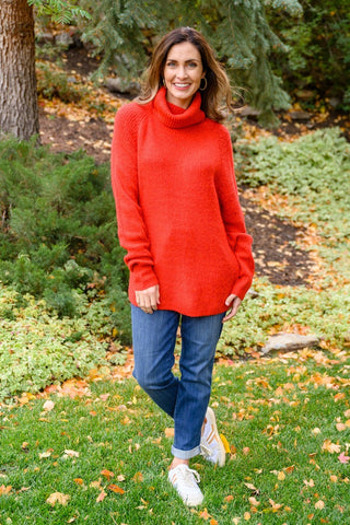 Steady Pace Roll Neck Sweater In Red-[option4]-[option5]-[option6]-[option7]-[option8]-Womens-Clothing-Shop