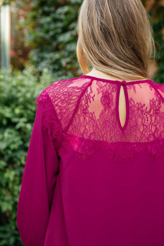 Straight Laced Blouse In Berry-[option4]-[option5]-[option6]-[option7]-[option8]-Womens-Clothing-Shop