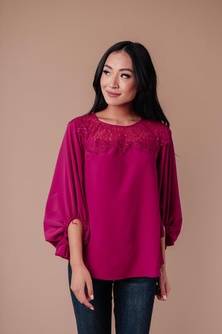 Straight Laced Blouse In Berry-[option4]-[option5]-[option6]-[option7]-[option8]-Womens-Clothing-Shop