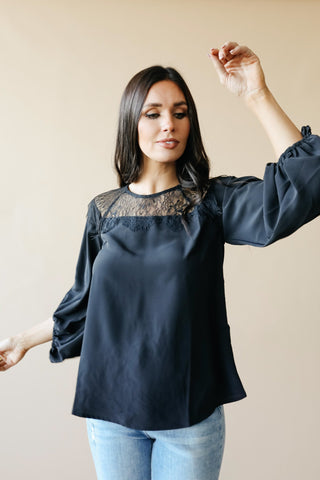 Straight Laced Blouse In Black-[option4]-[option5]-[option6]-[option7]-[option8]-Womens-Clothing-Shop