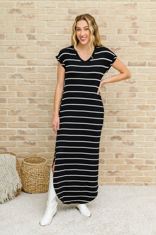 Striped Maxi Dress In Black-[option4]-[option5]-[option6]-[option7]-[option8]-Womens-Clothing-Shop