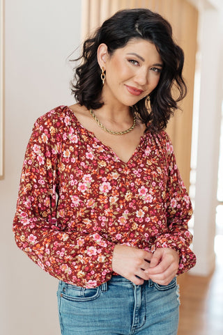 Sunday Brunch Blouse in Rust Floral-[option4]-[option5]-[option6]-[option7]-[option8]-Womens-Clothing-Shop