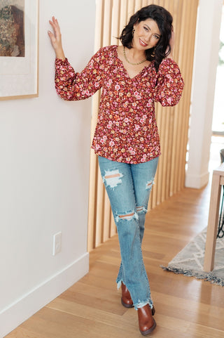 Sunday Brunch Blouse in Rust Floral-[option4]-[option5]-[option6]-[option7]-[option8]-Womens-Clothing-Shop