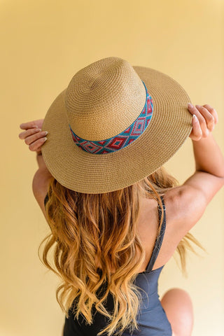 Sunny Rays Banded Accent Panama Hat-OS-[option4]-[option5]-[option6]-[option7]-[option8]-Womens-Clothing-Shop