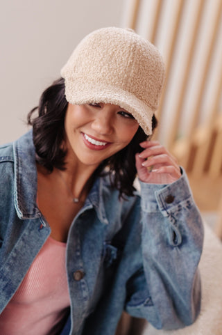 Lyla Sherpa Ball Cap in Khaki-OS-[option4]-[option5]-[option6]-[option7]-[option8]-Womens-Clothing-Shop