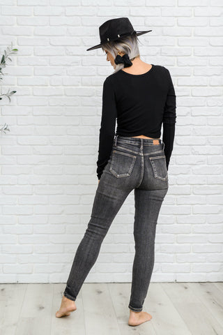 Tabitha Front Yoke Skinny Black Wash Jeans-[option4]-[option5]-[option6]-[option7]-[option8]-Womens-Clothing-Shop