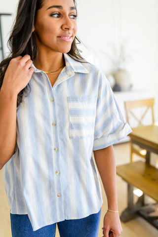 Tailored to Relax Striped Button Down-[option4]-[option5]-[option6]-[option7]-[option8]-Womens-Clothing-Shop