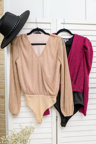 Take Me Out Faux Wrap Bodysuit In Magenta-[option4]-[option5]-[option6]-[option7]-[option8]-Womens-Clothing-Shop