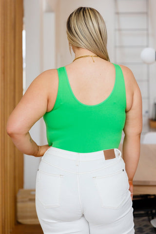 The Basics Bodysuit in Green-[option4]-[option5]-[option6]-[option7]-[option8]-Womens-Clothing-Shop