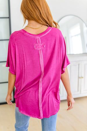 The Remix Oversized Mineral Washed T-Shirt in Magenta-[option4]-[option5]-[option6]-[option7]-[option8]-Womens-Clothing-Shop