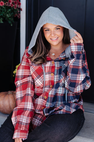 Thinking Out Loud Hooded Flannel-[option4]-[option5]-[option6]-[option7]-[option8]-Womens-Clothing-Shop