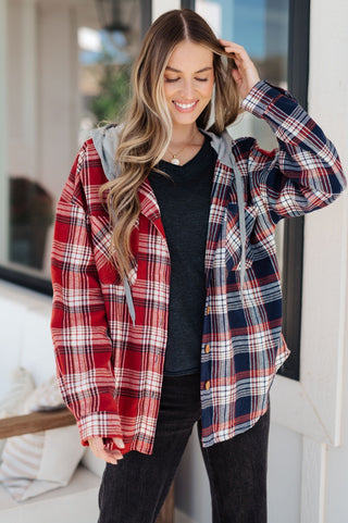 Thinking Out Loud Hooded Flannel-[option4]-[option5]-[option6]-[option7]-[option8]-Womens-Clothing-Shop
