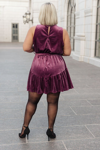 Tied In A Bow Velvet Dress-[option4]-[option5]-[option6]-[option7]-[option8]-Womens-Clothing-Shop