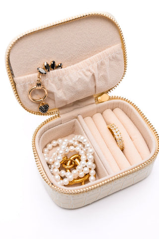 Travel Jewelry Case in Cream Snakeskin-OS-[option4]-[option5]-[option6]-[option7]-[option8]-Womens-Clothing-Shop