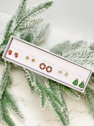 PREORDER: Holiday Box Earring Set-One Size-[option4]-[option5]-[option6]-[option7]-[option8]-Womens-Clothing-Shop