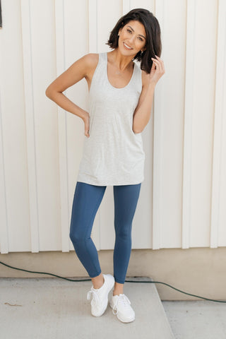 Twisted Back Tank in Heather Gray-[option4]-[option5]-[option6]-[option7]-[option8]-Womens-Clothing-Shop
