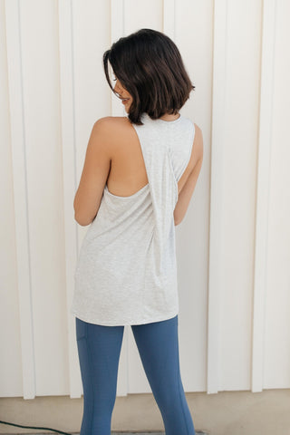 Twisted Back Tank in Heather Gray-[option4]-[option5]-[option6]-[option7]-[option8]-Womens-Clothing-Shop