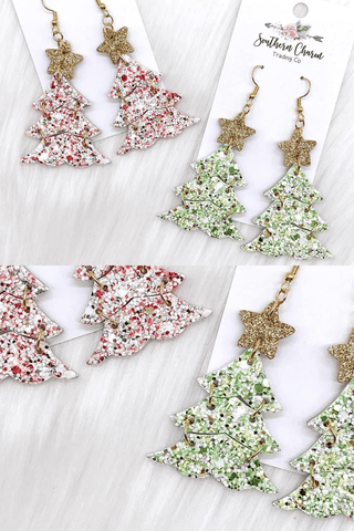 Glitter Christmas Tree Earrings-[option4]-[option5]-[option6]-[option7]-[option8]-Womens-Clothing-Shop