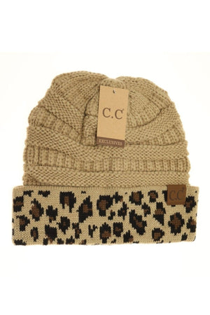 Leopard Print CC Beanie-Camel-[option4]-[option5]-[option6]-[option7]-[option8]-Womens-Clothing-Shop