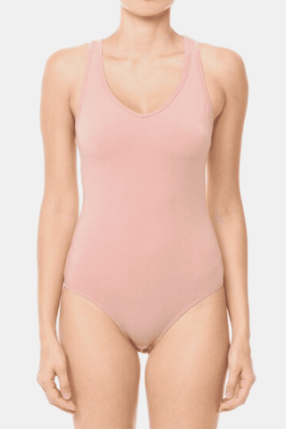Turn It Up V Neck Bodysuit In Mauve-[option4]-[option5]-[option6]-[option7]-[option8]-Womens-Clothing-Shop
