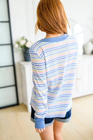 Untroubled Striped Long Sleeve Top-[option4]-[option5]-[option6]-[option7]-[option8]-Womens-Clothing-Shop