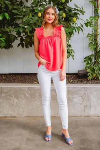Uptown Top in Coral-[option4]-[option5]-[option6]-[option7]-[option8]-Womens-Clothing-Shop