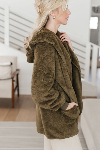 Where's My Coffee Cardigan in Olive-[option4]-[option5]-[option6]-[option7]-[option8]-Womens-Clothing-Shop