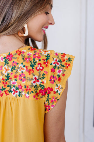 Yellow Blossoms Shirt-[option4]-[option5]-[option6]-[option7]-[option8]-Womens-Clothing-Shop